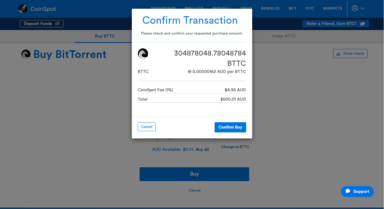 How to buy BTTC