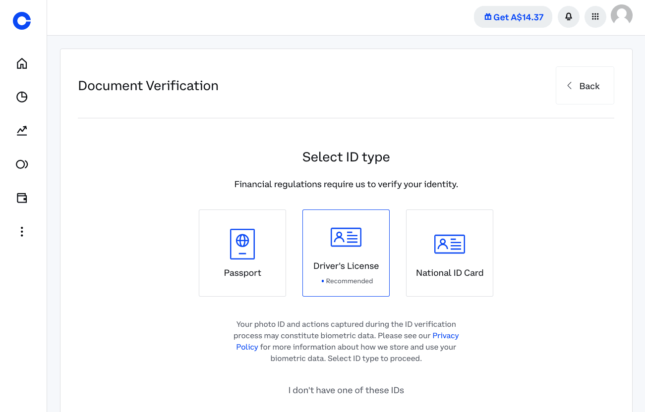 how long does coinbase take to verify identity